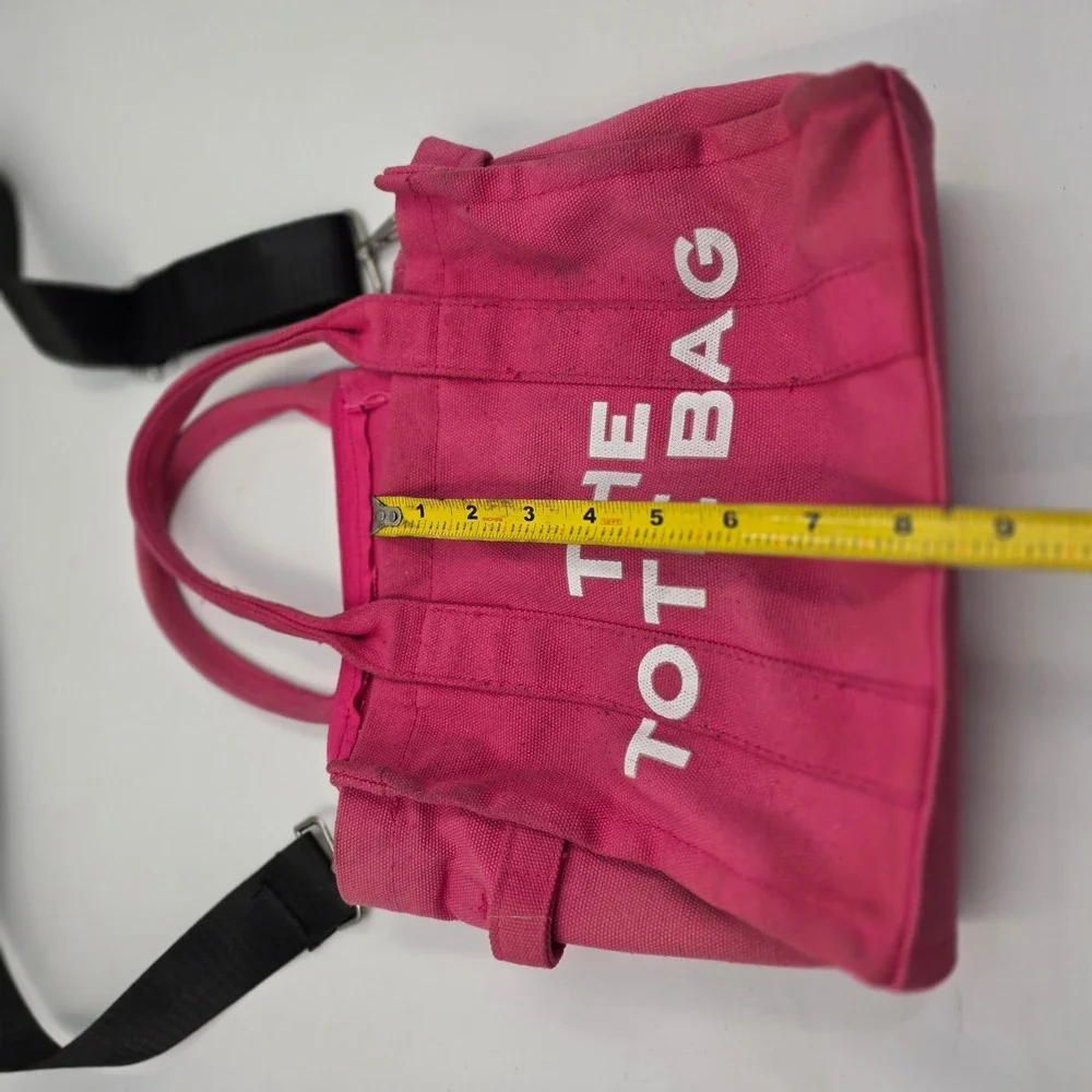 The Tote Bag Pink Canvas Crossbody Handbag Small Travel Satchel